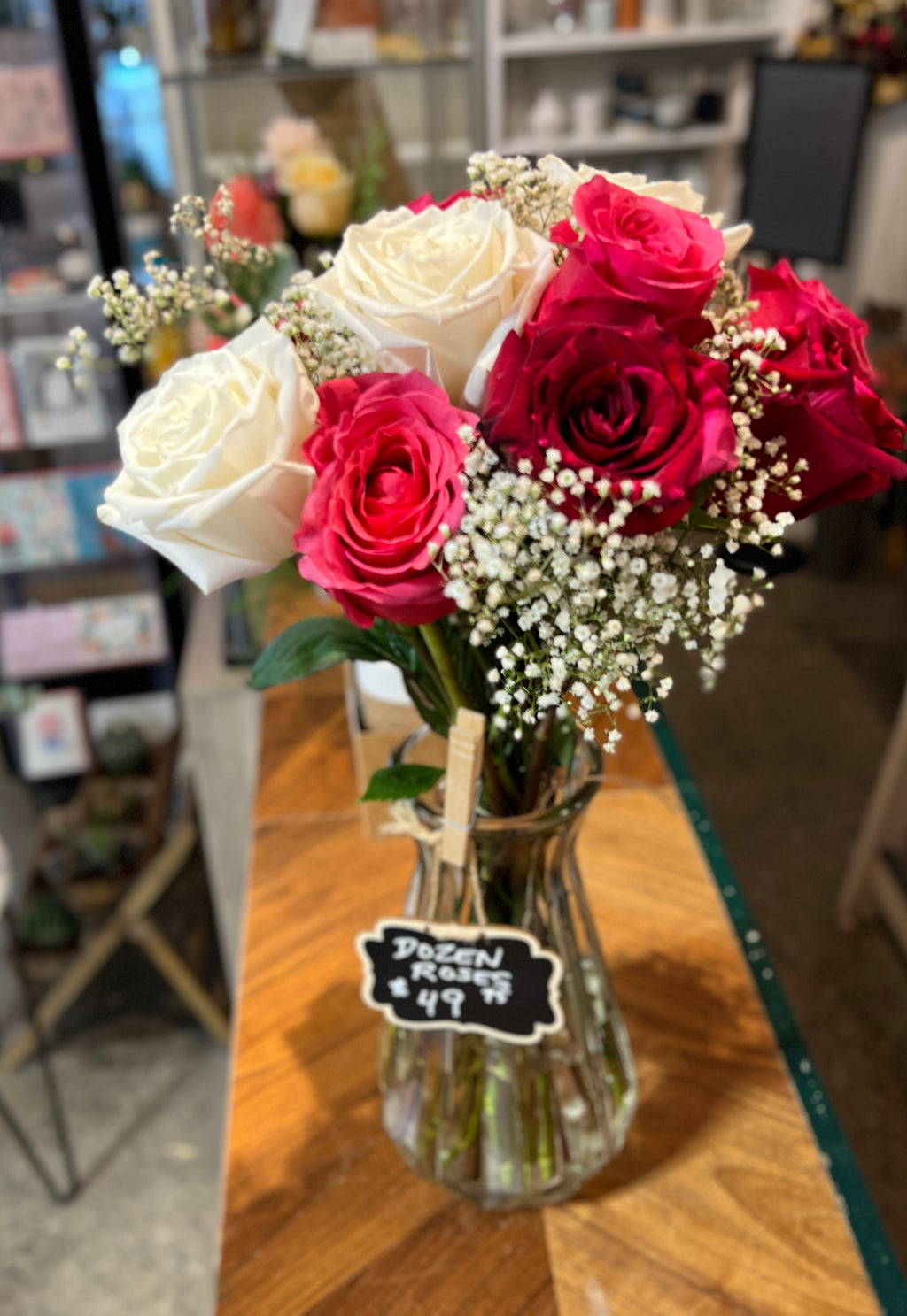 12 Rose Bouquet – Larkspur & Lily