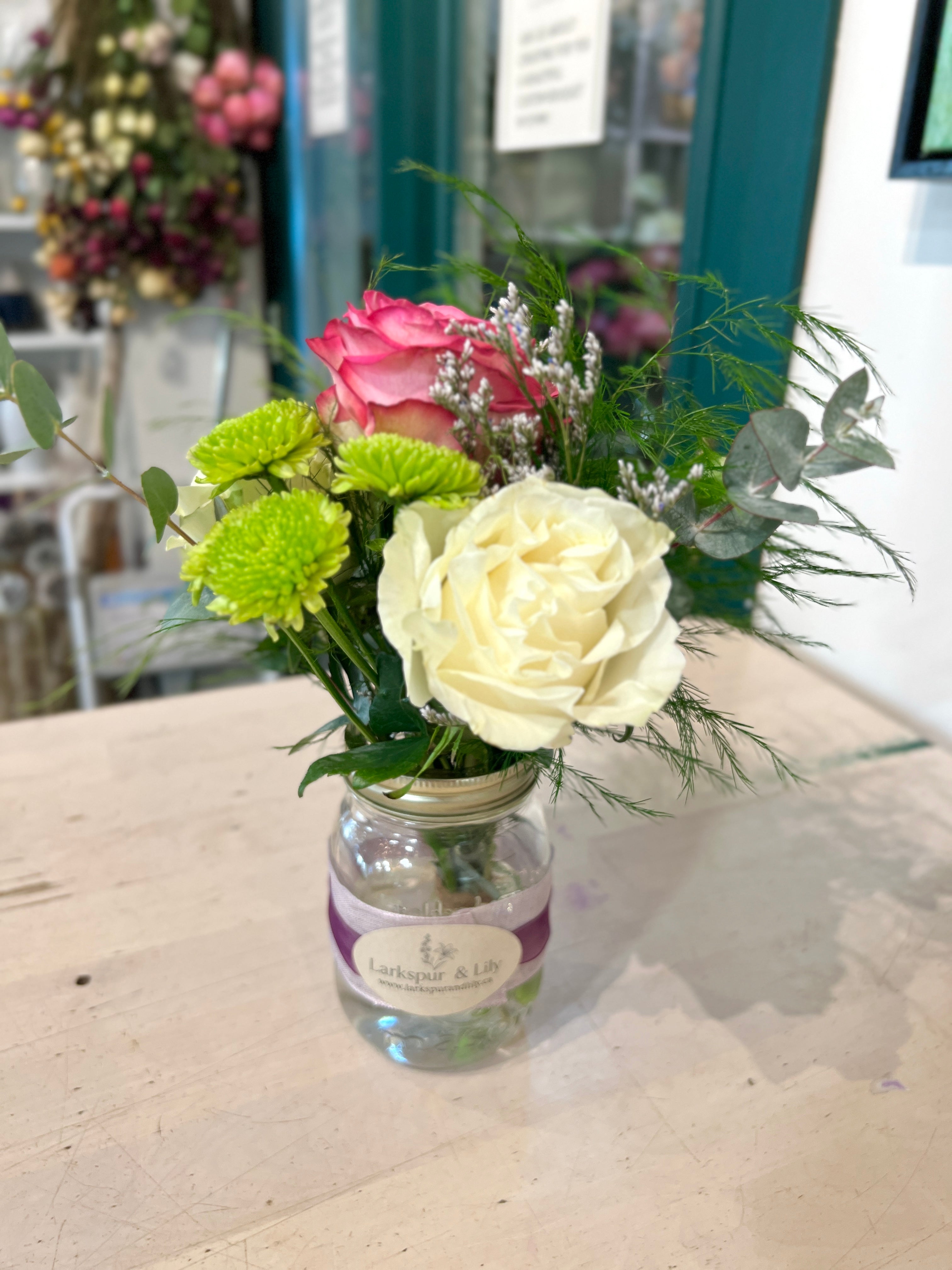Rustic Mason Jar Bouquet - Florist Pick